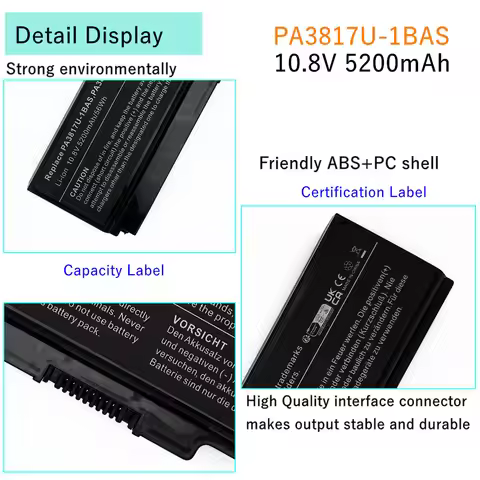 Laptop Battery For Toshiba C600D C655 C660 C670 C675 L600 L630 L635 L640 PA3817U-1BRS PA3817U-1BAS P