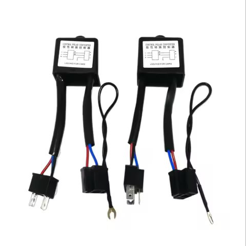 2Pcs H4 LED Reversed Polarity Converter Negative Switch Harness Adapter Polar Inverter for HID Xenon