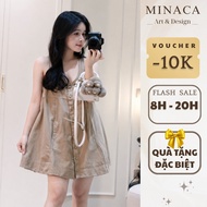 MINACA 2-strap loose babydoll dress conceals feminine flaws, beautiful for going out V376