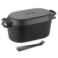 VEVOR Enameled Cast Iron Dutch Oven Heavy-Duty Cookware with Lid Handles 3.5QT/6 Qt Red/Blue/Black
