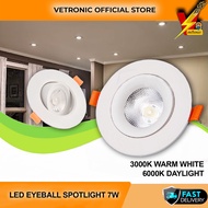 7W LED Eyeball Spotlight Recessed Downlight Home Lighting Room Ceiling Lights Down Light Lampu Siling Hiasan Rumah
