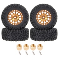 4Pcs โลหะ Beadlock ล้อ Hub Rims 64X24mm 1.2นิ้วโลหะ Beadlock ล้อขอบยางชุดสำหรับ1/18 1/24 RC Crawler 
