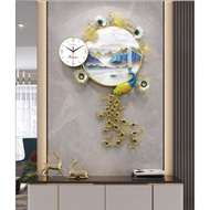 (Sg stock) Peacock design Wall clock luxury clock home decor
