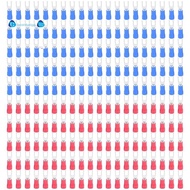 200pcs 16-14 AWG Red Blue Wire Connector Insulated Fork Terminal #4