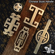 Sliding Door Single Hole Chinese Handle Antique Cabinet Copper Wire Drawing Door Handle Hardware Wardrobe Handle Drawer Zinc Alloy Cabinet Door Handle