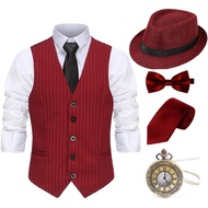 Gionforsy 1920s Mens Costume Gatsby Gangster Costume Accessories Set 20s Hat Bow Tie