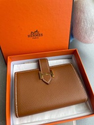 Hermes bearn mini wallet / card holder with receipt 