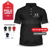 Baju Dry Fit AX ARMANI EXCHANGE Microfiber Polo T Shirt Sulam Casual Unisex T-Shirt Tee Shirt Jersey