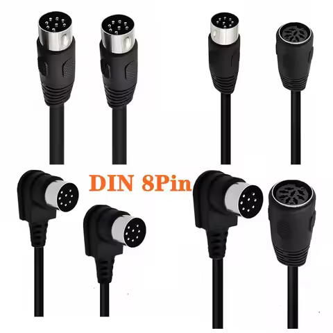 90 Degree Angle Large 8 Pin Din Male To Male Female Speaker Audio Cable Wire For Bang Olufsen B&O Po