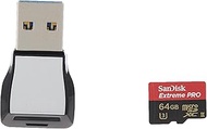 SanDisk Extreme Pro MicroSDXC UHS-II U3 Memory Card with USB 3.0 Reader, 64GB,Black/Red,SDSDQXPJ-064G-GN6M3