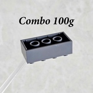 Combo of 1 ounce of dark gray 2x4 tall tiles