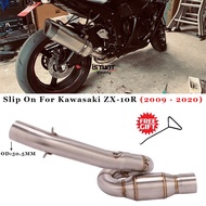 Motorcycle Exhaust Escape whirl Middle Link Pipe Cat Delete Eliminator Enhanced Slip On For Kawasaki ZX-10R zx10r 2009 -