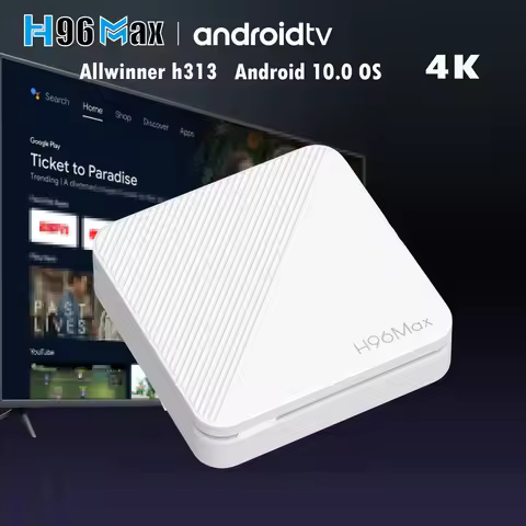 H96 MAX Android TV Box Allwinner H313 4K Video Wifi6 BT5.4 100M LAN BT Voice Assistant Remote Contro