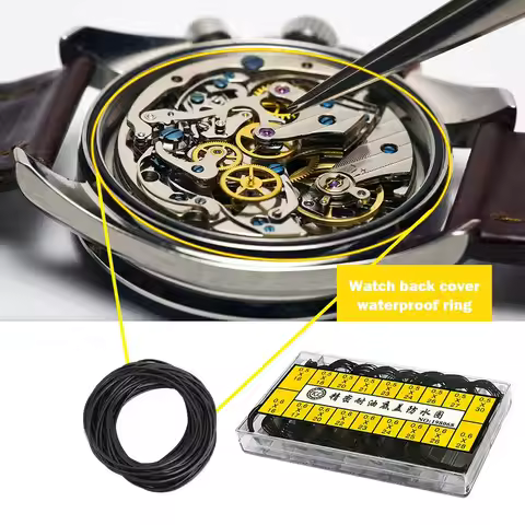 200Pcs Watch Back Case Rubber Waterproof Caseback Gasket O-Ring 0.6mm 0.5mm Thickness Watchmaker O-R