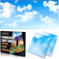2 Pcs Fluorescent Light Covers - 4 x 2 Feet Covers for Ceiling Lights, Magnetic Light Filters for Cl