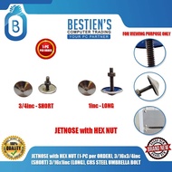 JETNOSE with HEX NUT (1-PC per ORDER), 3/16x3/4inc (SHORT) 3/16x1inc (LONG), CRS STEEL UMBRELLA BOLT