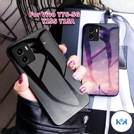 KK Tempered Glass Phone Case For Vivo Y76 5G Y15S Y15A Y76S Y74S Y 75 15A 15S 76S 4G Slim Back Cover