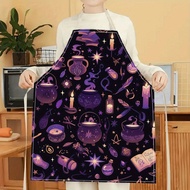 1pc Potion Book Magic 3D Pattern Linen Apron For Home Cooking, Kitchen Wear, And Cooking Enthusiasts