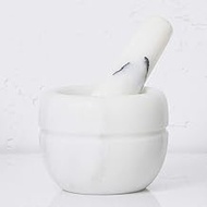 Mortar and Pestle Set, Pestle Mortar Bowl Sets Marble Premium Solid Stone Spice Grinder Grinding Pot for Cooking Garlic Spices Herb Washable,White