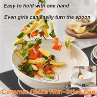 Non-Stick Pan Durable Ceramic Glaze Anti-Stick Pot Frying Pan Skillet Wok Cauldron Pancake Pan Egg F