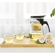 แก้วชงชา 500ML แก้วชา พร้อมที่กรองชา กาน้ำชา ถ้วยชาแก้วทนความร้อนสูง แผ่นกรอง เครื่องชงชา ชุดน้ำชาสำหรับใช้ในครัวเรือน กาน้ำชา