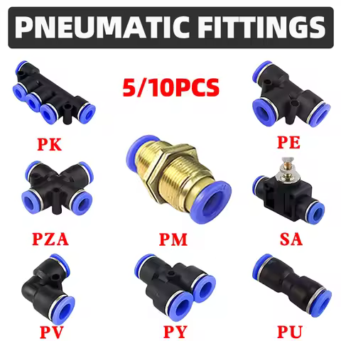 5/10PCS Pneumatic Fittings Quick Connector Air Tube Connectors Plastic PU PY PE PV PM SA 4mm 6mm 8mm