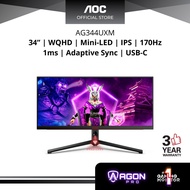 AOC AGON PRO AG344UXM Adaptive Sync HDR Mini-LED Quantum Dot 170Hz WQHD 1ms KVM Gaming Monitor