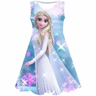 New Frozen Elsa Dress Girls Summer Dress Princess Cosplay Costume Dresses for Kids Christmas Birthda