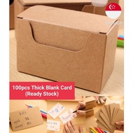 [SG] 100pcs 350gsm Thick Blank Flash Card Vocabulary Plain Kraft Gift Card for Christmas Birthday Wedding Message Card