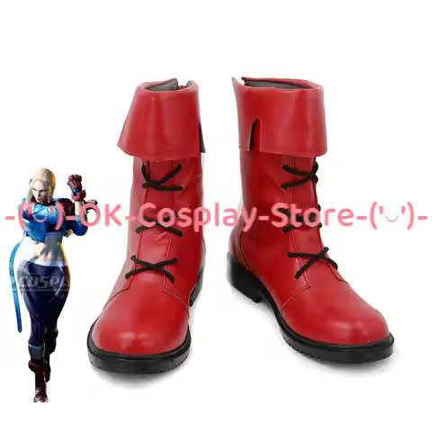 Cammy Cosplay Shoes Halloween Carnival Boots PU Leather Shoes Cosplay Props Custom Made