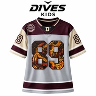 DIVES Kids - Premium Milano Dry Fit Children's Jersey - Classic Series Number 89 Brown