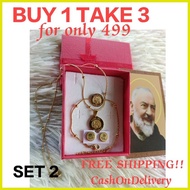 ❥ ✉ ▩ ST. PADRE PIO HEALING SET (necklace, earrings, bracelet)
