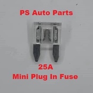 Car Fuse Blade Mini Plug in Fuse 25A - 1 Unit Mini Plug In Fuse - White Car Fuse