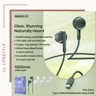 REMAX - [墨綠色]睿量- TYPE-C有線耳機 |半入耳式耳機|1.2米Type-C 插孔|帶麥克風|三星 Samsung 手機可用 |RM-522A-