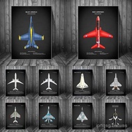 Military Aircraft Fighter Poster - Vintage Plane Canvas Print for Army Enthusiast Bedroom Wall Decor