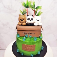 5inch We Bare Bears Free Bears Forest Themed Cake