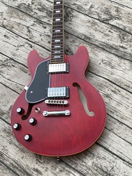 New Arrival Left Handed Gibson ES335 Electric Guitar Red Semi Hollow Body Humbucker Pickups Imported Hardware Hot Sale