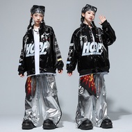 Children Performance Costume Set Children American Brand Bright Leather Jacket Kids Walking Kids Hip