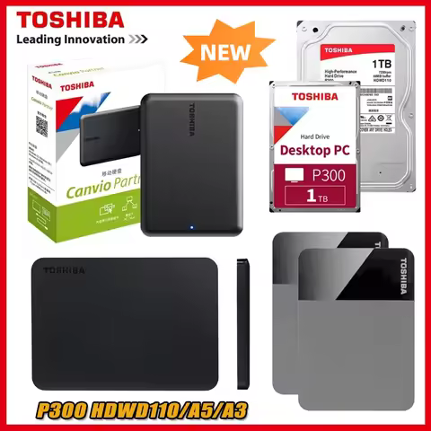 For Toshiba P300 SATA3 A5 A3 Series Small Black Portable Hard Drive High-Speed USB 3.2 1 500GB/1TB/2