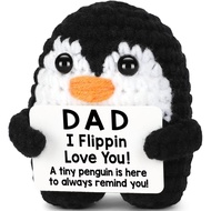 Fathers Day Dad Gifts from Daughter Son Birthday, Handmade Crochet Penguin Father's Day Dad Birthday