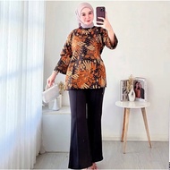 [✅Promo] Batik Atasan Wanita - Blouse Batik Wanita Jumbo - Blouse