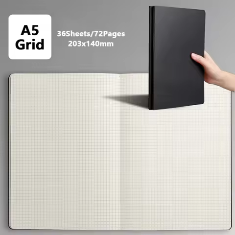 Vintage A4/A5/B5 Notebook Kraft Cover Grid/Lined/Blank Diary Book Sketchbook School/Office