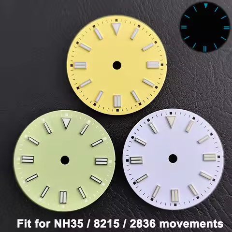 NH35 watch dial blue green luminescent dial suitable for NH35 Miyota8215ET2836 movement watch dial a