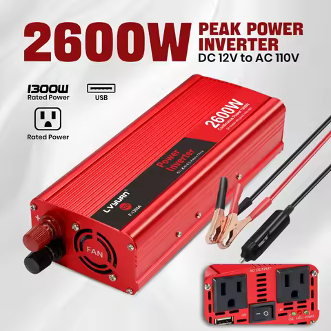 1500W/2000W/2600W DC12V to AC110V Portable Car Power Inverter Charger Converter Adapter US Socket Au