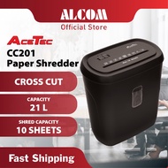 ACETEC CC201 Paper Shredder with Cross Cut Type 21L Bin & 220mm Entry Width