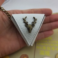 情人節禮物 客製 鹿頭三角形零錢包袋,吉他pick袋 鑰匙扣 吊飾