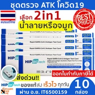 ชุดตรวจโควิด 19 แบบ 2in1 ตรวจได้ทางจมูกหรือน้ำลาย HIP Biotech ATK มี อย ผ่านการรับรอง  [10 ชุด]  สาม