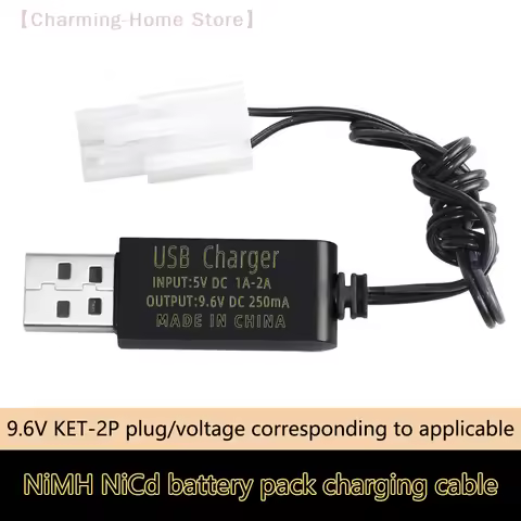 【M】9.6V Charger KET/2P Plug 250MA Ni-Cd Ni-MH Rechargeable Battery Pack USB Charger