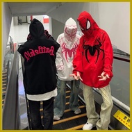 ஐ ◿ ✹ 【Hot】Spiderman Street style printing Couple Zipper hoodie jacket spider loose Sweatshirts
