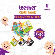 BRAINIUS Teether cloth book suitable for 0-3m, 4-6m, 6 months baby
